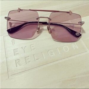 A Bathing Ape Bape 13033 Pink Rimless Sunglasses